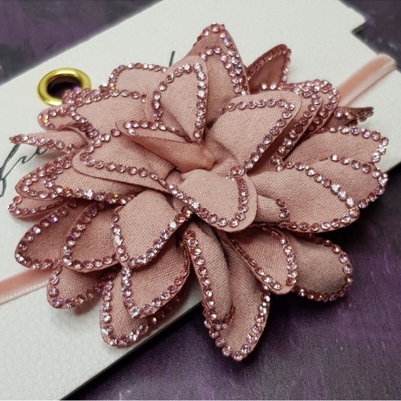 Free People Rose Pink Flower From Dusk Till Dawn Choker OSFA - Picture 3 of 6